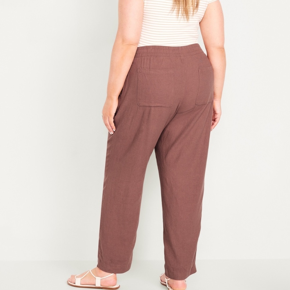 Old Navy High-Waisted Linen-Blend Straight Ankle Pant - XXL - Picture 2 of 6